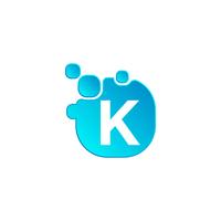 Modello di logo della lettera k della bolla o illustrazione di vettore dell&#39;icona