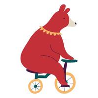 orso in mini bicicletta vettore