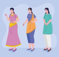 donne in abiti indù vettore