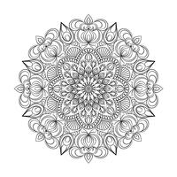 Vector Mandala ornament. Elementi decorativi d&#39;epoca Modello rotondo orientale. Islam, arabo, indiano, turco, pakistan, cinese, motivi ottomani. Sfondo floreale disegnato a mano.
