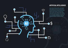 Intelligenza artificiale e laptop vettore