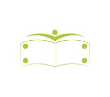 logo della gente del libro. icona di vettore del logo del libro di educazione dei bambini.