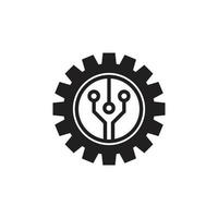 logo della tecnologia dell'ingranaggio creativo vettore