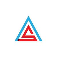 logo della lettera iniziale rosso e blu vettore