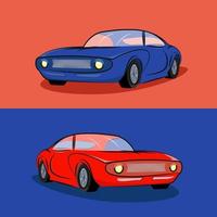 auto sportiva, illustrazione di auto sportiva blu e rossa, tutte le illustrazioni sono facili da usare e altamente personalizzabili, stratificate logiche per adattarsi alle tue esigenze. vettore