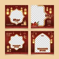 set di post sui social media iftar vettore