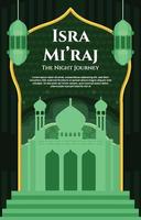 celebrare isra' mi'raj il poster del viaggio notturno vettore