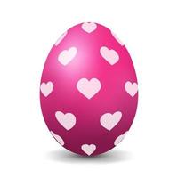 uovo di gallina rosa per uovo di pasqua realistico e volumetrico vettore