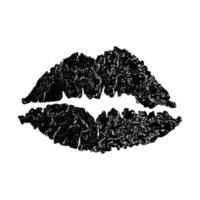 icona del labbro, bacio del rossetto isolato su bianco vettore
