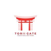 torii gate logo arte icona illustrazione vettoriale design architettura cultura tradizionale viaggio giapponese tokyo