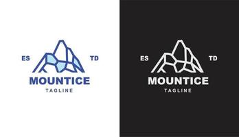 linea di montagna arte moderna. logo iceberg geometri per marchio e azienda vettore