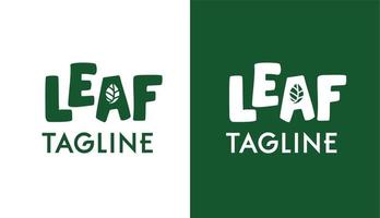 logo semplice classico verde foglia per marchio e azienda vettore