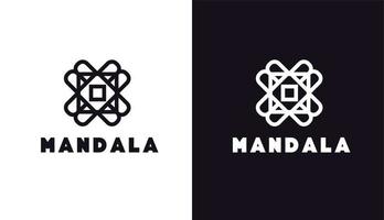 logo semplice mandala, fiore geometrico semplice per marchio e azienda vettore