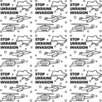fermare l'invasione dell'ucraina scarabocchiare l'illustrazione del disegno vettoriale del modello sembrante