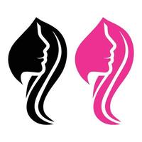 logo del salone cosmetico della stazione termale di bellezza dei capelli vettore