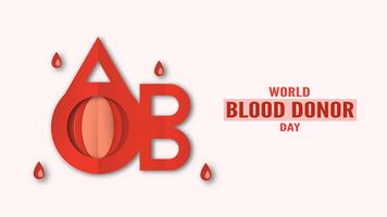 Decorazione degli elementi per la Giornata mondiale del donatore di sangue il 14 giugno. Illustrazione vettoriale in carta tagliata e stile artigianale. Questo design è per poster, banner, pubblicità.