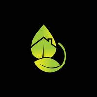 design del logo della casa eco verde vettore