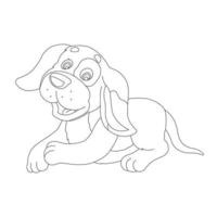 Carino cucciolo di cane da colorare pagina per bambini animali da colorare vettore