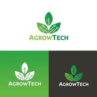 logo della tecnologia della natura - modello di logo della tecnologia agro vettore