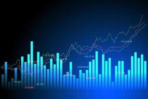 grafico di trading di investimento del mercato azionario o grafico forex rete globale linea wire frame concetto di business per gli investimenti finanziari tendenze economiche illustrazione vettoriale