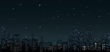 Skyline della città di notte. Scena urbana vettore