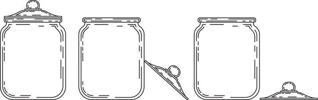 illustrazione di vettore di arte della linea del barattolo di vetro disegnato a mano