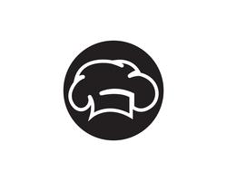 Icona del cappello da chef logo e simboli colore nero vettoriale