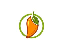 Frutto di mango simbolo del logo vettoriale
