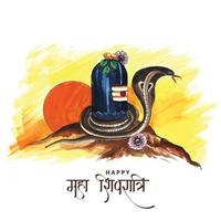 maha shivratri festival sfondo con shiv ling card holiday design vettore