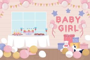 illustrazione vettoriale a colori piatti per baby shower a casa