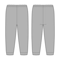 pigiama grigio per bambini pantalone tecnico schizzo. pantaloni da casa per bambini vettore