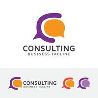 progettazione del logo del concetto di vettore di consulenza