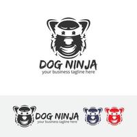 disegno del logo del ninja del cane vettore