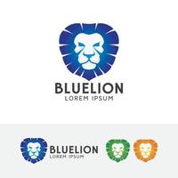 design del logo della testa di leone vettore