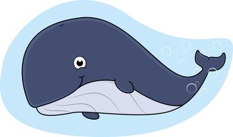 Cartone animato Happy Whale vettore