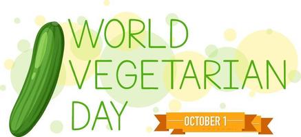 poster della giornata mondiale della verdura con un cetriolo vettore