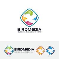 design del logo vettoriale dei media degli uccelli