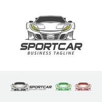 design del logo del concetto di auto sportiva vettore