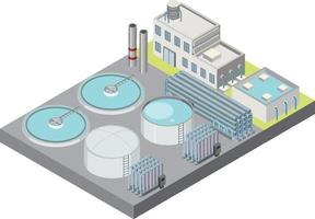 area industriale isometrica dell'impianto di dissalazione vettore