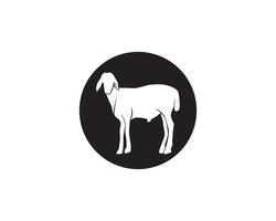 Animali neri di capra vector logo e simbolo