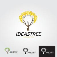 modello logo albero idea minima - vettore