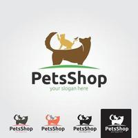 modello minimo di logo del negozio di animali - vettore