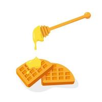 due waffle al miele. illustrazione vettoriale. vettore