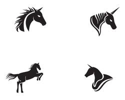 Testa di cavallo nera Logo Template Vector