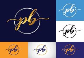 lettera iniziale pb logo design vettoriale. simbolo grafico dell'alfabeto per l'identità aziendale vettore