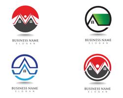 modello di icone logo e simboli di edifici vettore