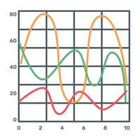 icona del grafico a linee di dispersione in qualità visiva modificabile vettore