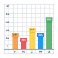 un'icona piatta del grafico nel moderno vettore modificabile