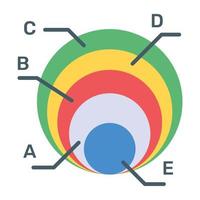 una moderna infografica che mostra un grafico a torta multi in un'icona piatta vettore