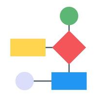 un'icona moderna dell'infografica del diagramma di flusso in design piatto vettore